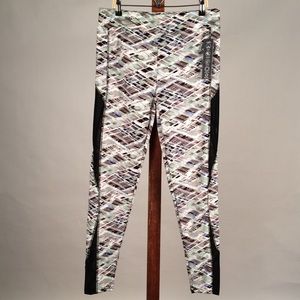 RAG Geometric Print Active Leggings with Mesh